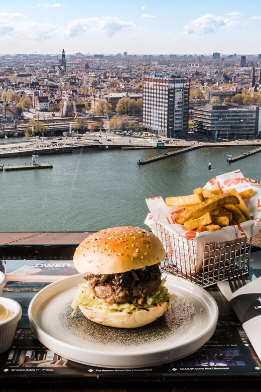 Amsterdam: A'DAM Lookout Entry Ticket with Burger - Entering the Tower: fast elevator ride, audio guide, and the photo QR moment