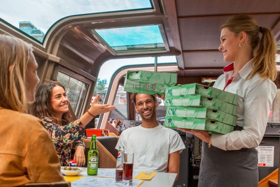 Amsterdam: Evening Pizza Cruise Along the Canals - The Canal Belt Route From Damrak to Grachtengordel