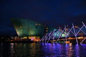 Amsterdam: Light Festival Cruise with Unlimited Drinks Option - NEMO’s Iconic Shape and the Light Festival Angle