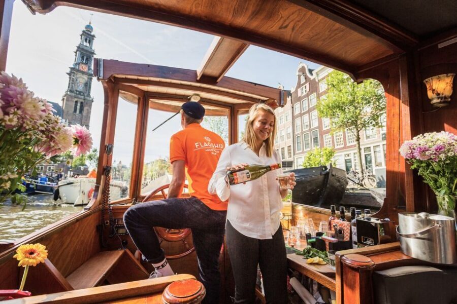 Amsterdam: Open Boat Cruise option Unlimited Drinks & Bite - Price and logistics: checking value for $22 per person
