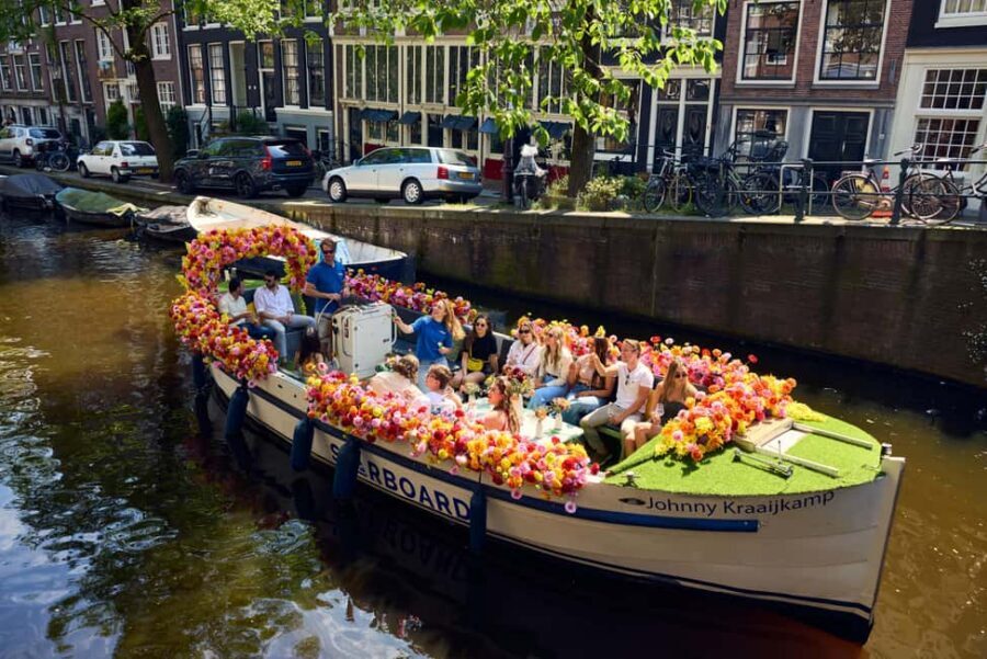 Amsterdam: The Original Flower Boat with Local Guide and Bar - Price, timing, and where to meet the blue-crew team