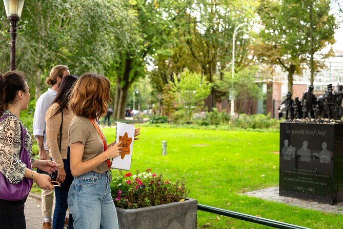 Anne Frank and Jewish Quarter Amsterdam Private Walking Tour - National Monument in the main square: how commemoration is told on-site