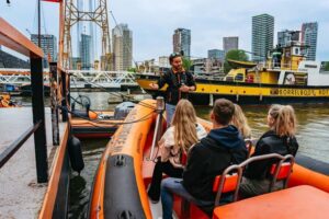 Rotterdam: RIB Speedboat Sightseeing Cruise - Landmarks from the river: Euromast, Hotel New York, and SS Rotterdam