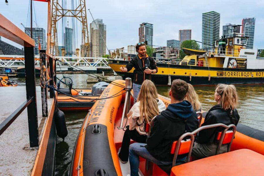 Rotterdam: RIB Speedboat Sightseeing Cruise - Landmarks from the river: Euromast, Hotel New York, and SS Rotterdam